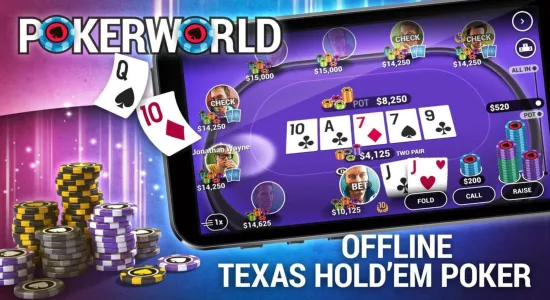 Скриншоты из Poker World — Offline Texas Holdem на Андроид 1